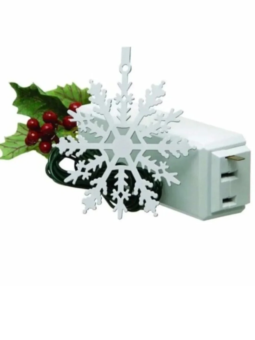 Carlon Christmas Tree Lights On/Off Control - silver Snowflake Ornament